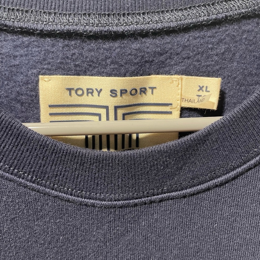 Tory Sport Blue Sweatshirt with White Logo, Size XL - Picture 4 of 7